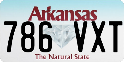 AR license plate 786VXT