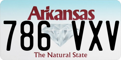 AR license plate 786VXV