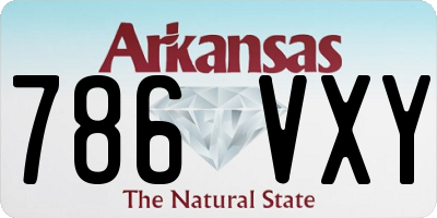 AR license plate 786VXY