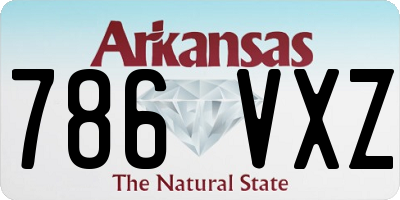AR license plate 786VXZ