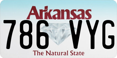 AR license plate 786VYG