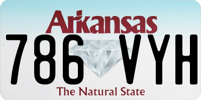 AR license plate 786VYH