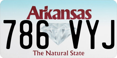AR license plate 786VYJ