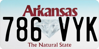 AR license plate 786VYK