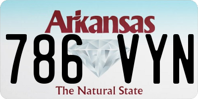 AR license plate 786VYN