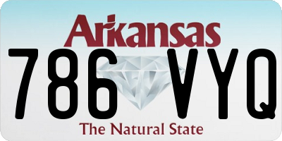 AR license plate 786VYQ