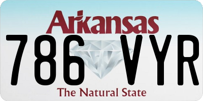 AR license plate 786VYR