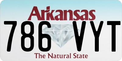 AR license plate 786VYT