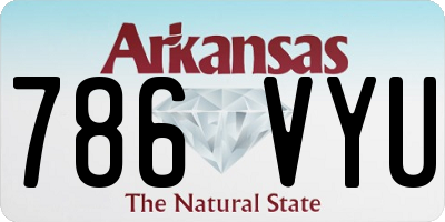 AR license plate 786VYU