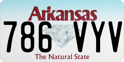 AR license plate 786VYV