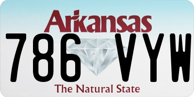 AR license plate 786VYW