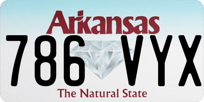 AR license plate 786VYX