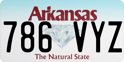 AR license plate 786VYZ
