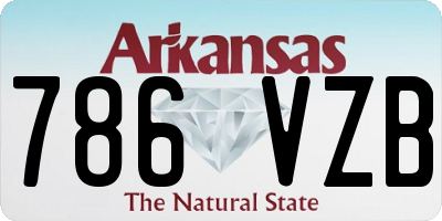 AR license plate 786VZB
