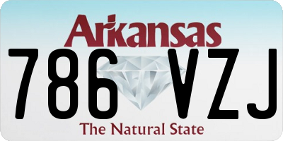 AR license plate 786VZJ
