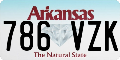 AR license plate 786VZK
