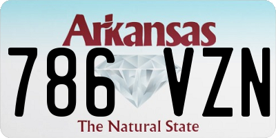 AR license plate 786VZN