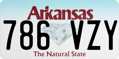 AR license plate 786VZY