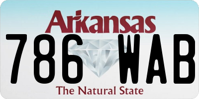 AR license plate 786WAB