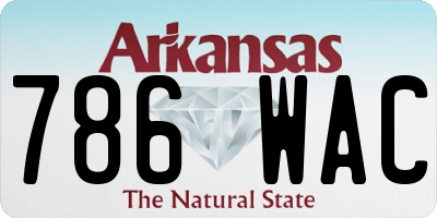 AR license plate 786WAC