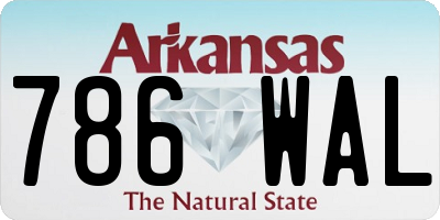 AR license plate 786WAL