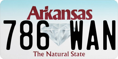 AR license plate 786WAN