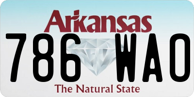 AR license plate 786WAO