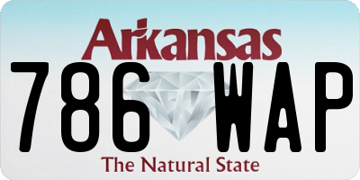 AR license plate 786WAP