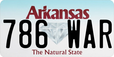 AR license plate 786WAR