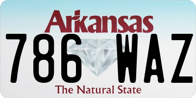 AR license plate 786WAZ