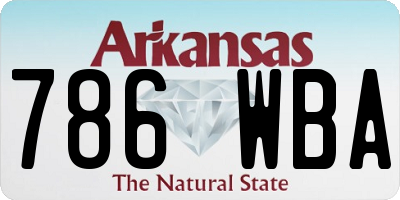 AR license plate 786WBA