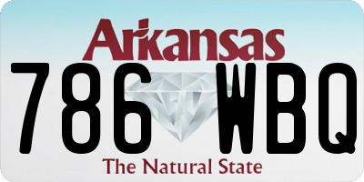 AR license plate 786WBQ