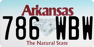 AR license plate 786WBW