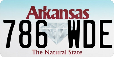 AR license plate 786WDE