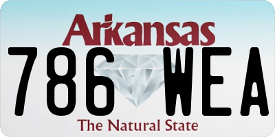AR license plate 786WEA