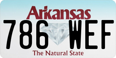 AR license plate 786WEF