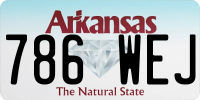 AR license plate 786WEJ