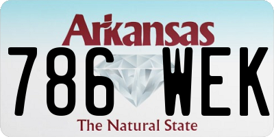 AR license plate 786WEK