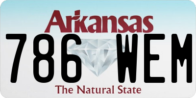 AR license plate 786WEM