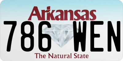 AR license plate 786WEN