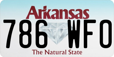 AR license plate 786WFO