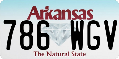 AR license plate 786WGV