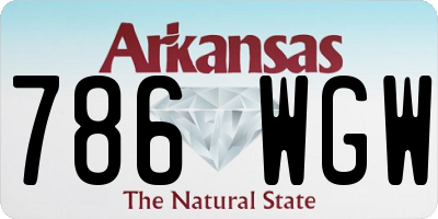 AR license plate 786WGW