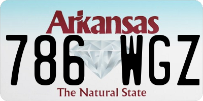 AR license plate 786WGZ