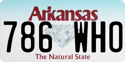AR license plate 786WHO