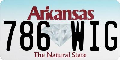 AR license plate 786WIG