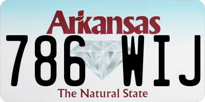 AR license plate 786WIJ