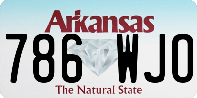 AR license plate 786WJO