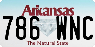 AR license plate 786WNC