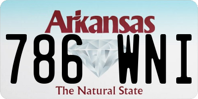 AR license plate 786WNI